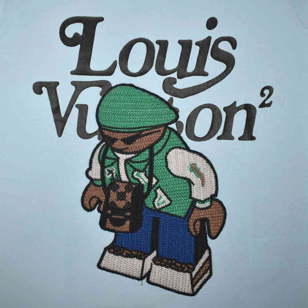 Louis Vuitton Sky Blue Premium Quality Kids T-shirt-3