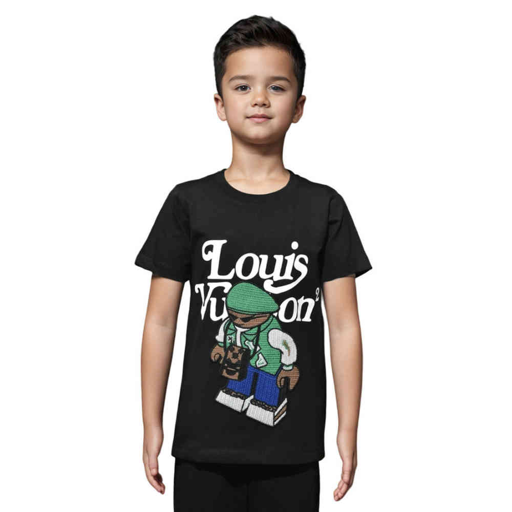 Black Louis Vuitton Purple Premium Quality Kids T-shirt