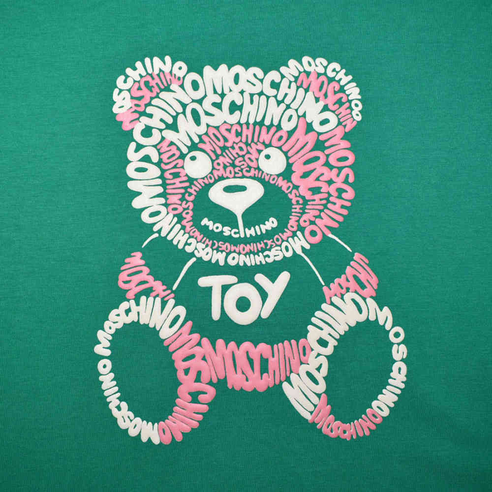 Moschino Teddy Print Green Premium Kids T-shirt-3
