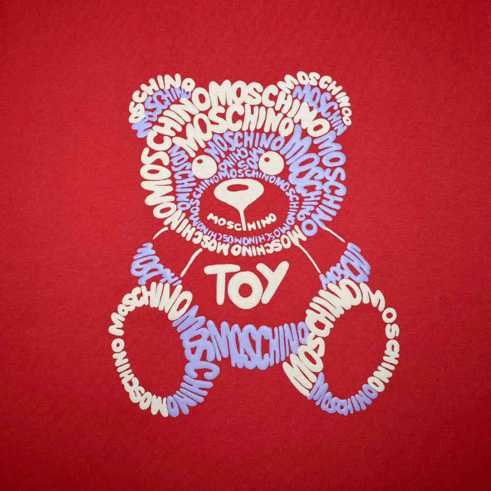 Moschino Teddy Print Red Premium Kids T-shirt-thumb-3