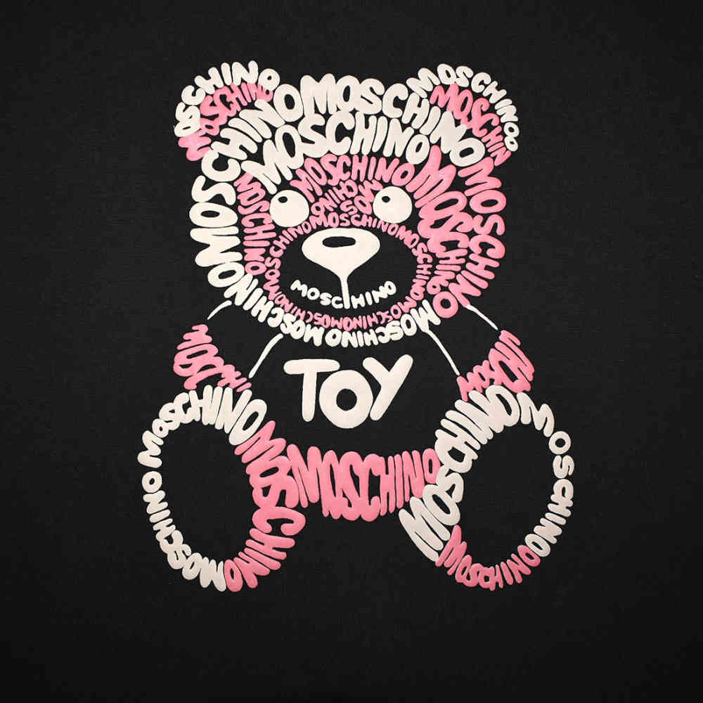 Moschino Teddy Print Black Premium Kids T-shirt-thumb-3