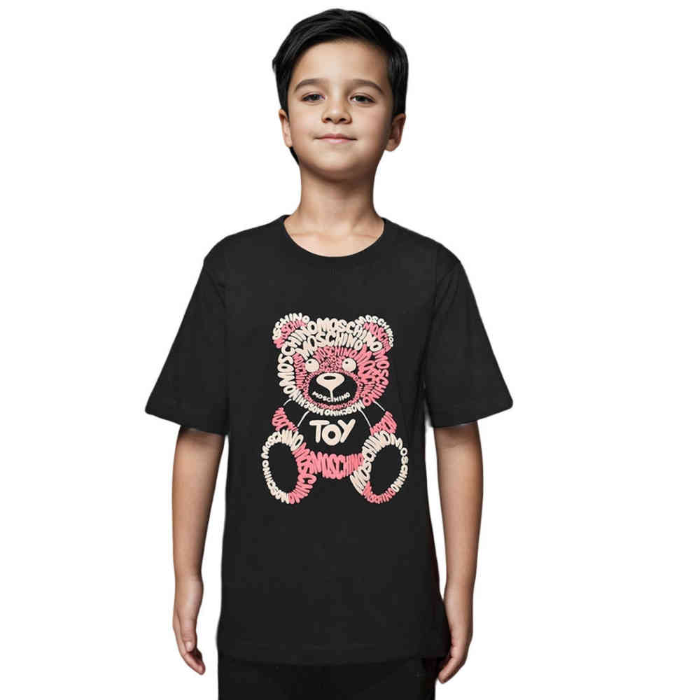 Black Moschino Teddy Print Green Premium Kids T-shirt