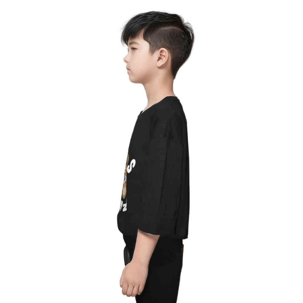 Moschino Black Teddy Print Premium Kids T-shirt-thumb-2