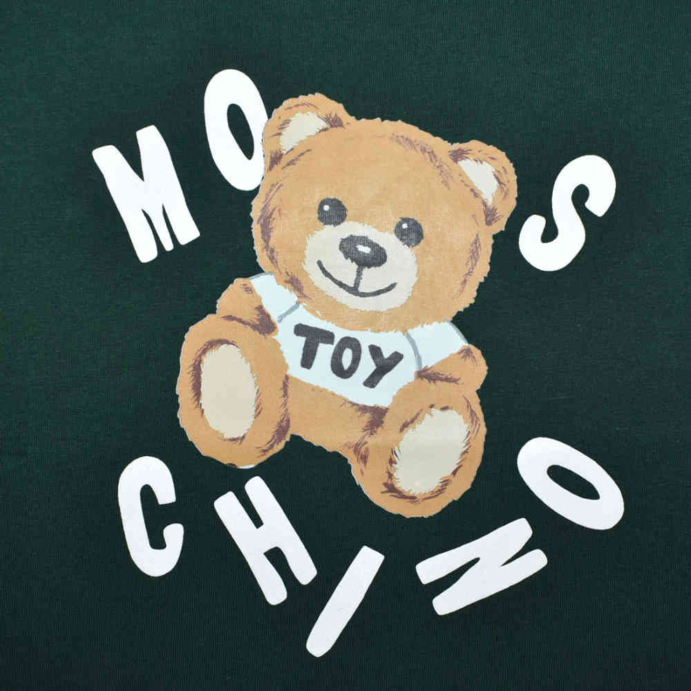 Moschino Green Teddy Print Premium Kids T-shirt-3