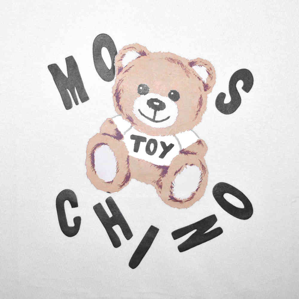 Moschino White Teddy Print Premium Kids T-shirt-3