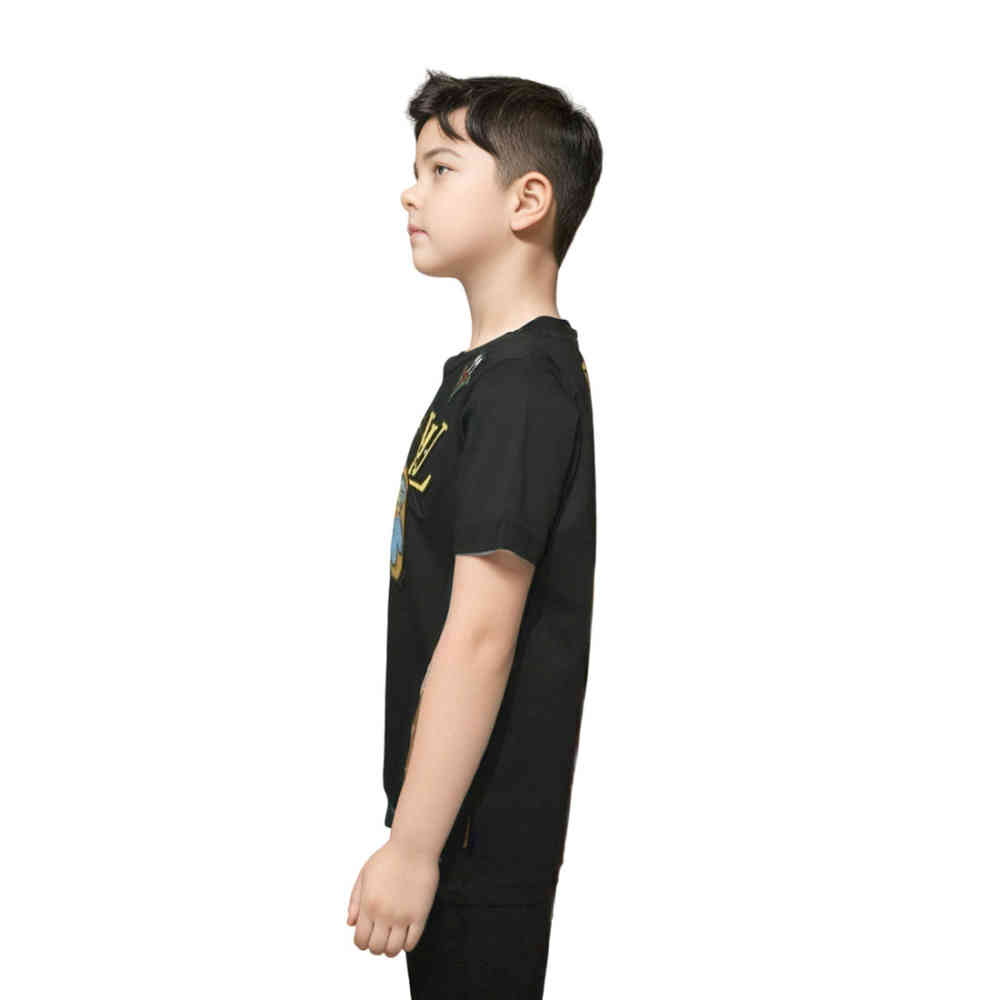 Louis Vuitton Black Embroidery Design Kids T-shirt-2