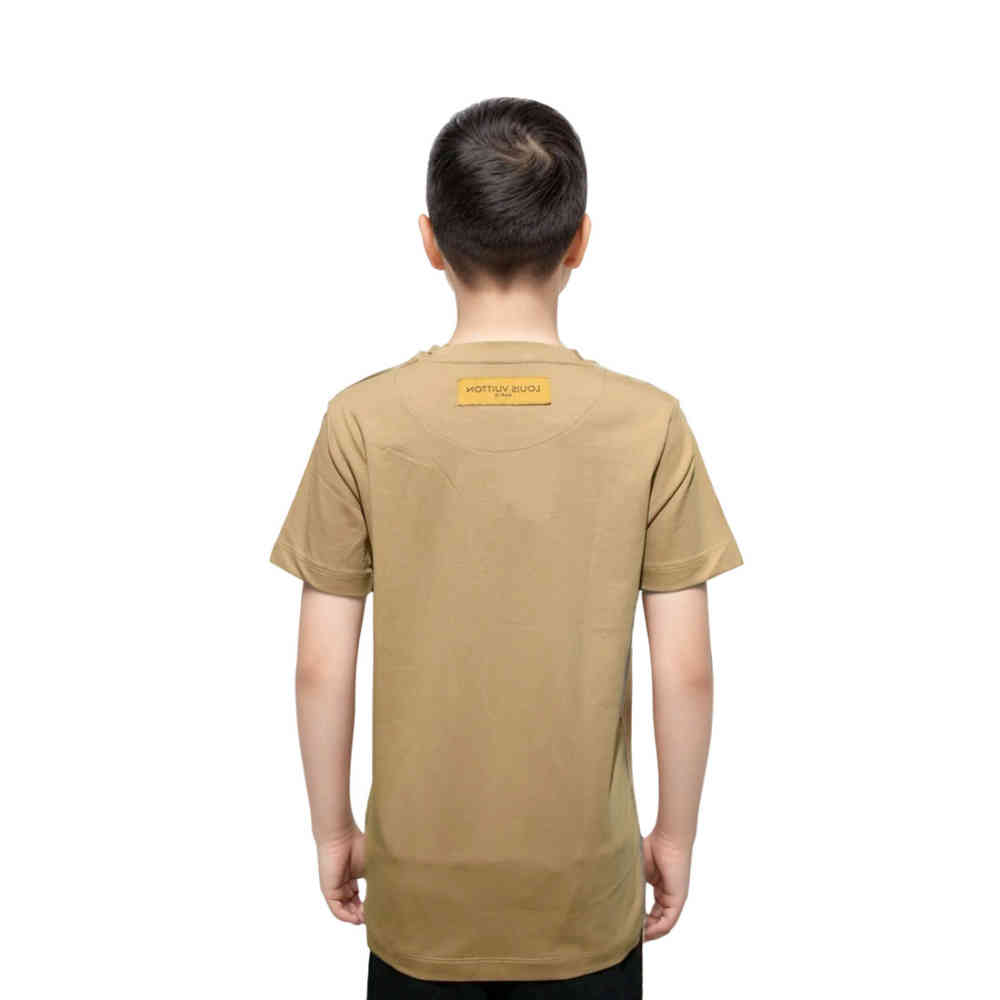 Louis Vuitton Brown Embroidery Design Kids T-shirt-1
