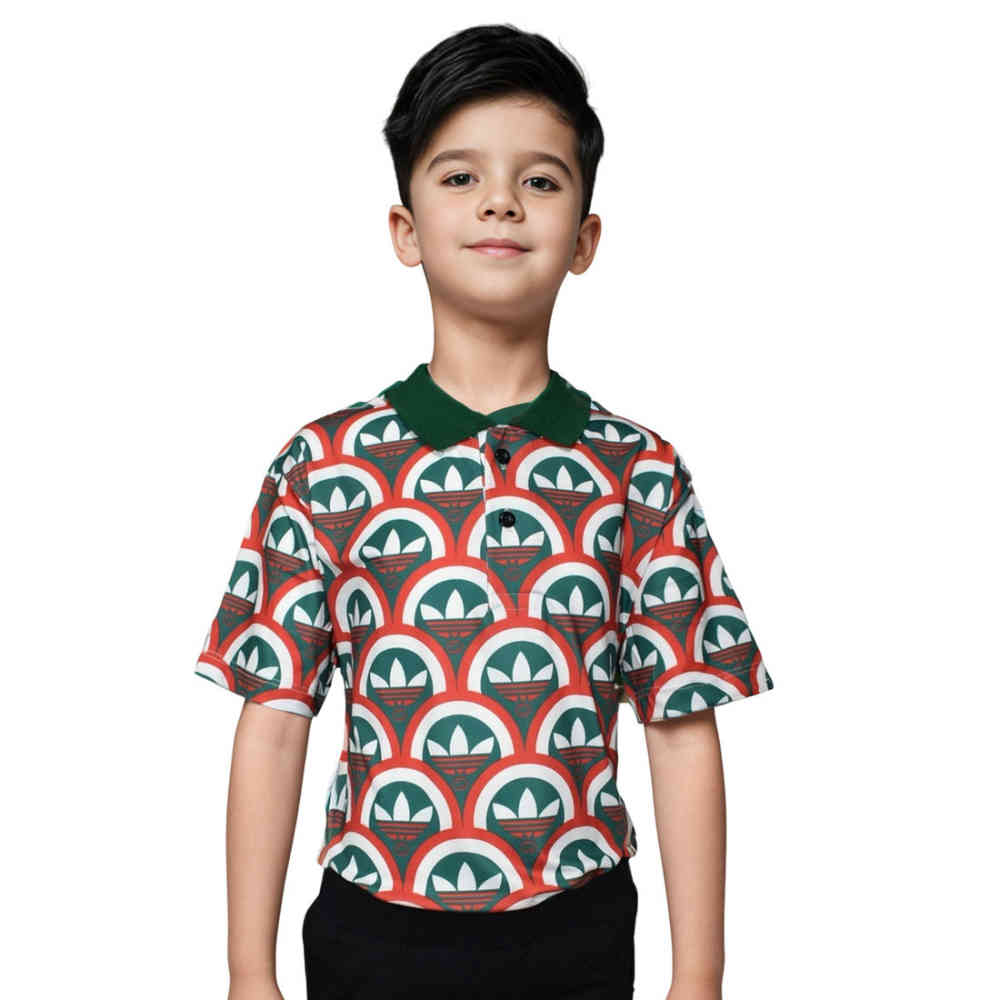 Green Adidas Orange Premium Quality Kids T-shirt
