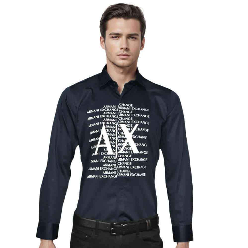 Navy Blue Armani Exchange Black Premium Quality Full Sleeve Shirt