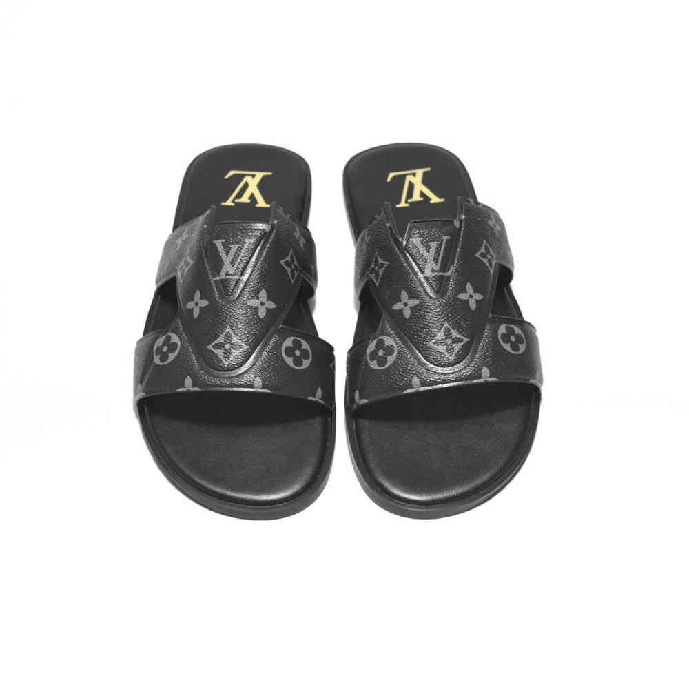 Louis Vuitton Black Premium Quality Men's Flip-flops-4
