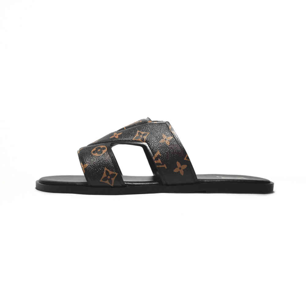 Louis Vuitton Brown & Black Premium Quality Men's Flip-fops-1
