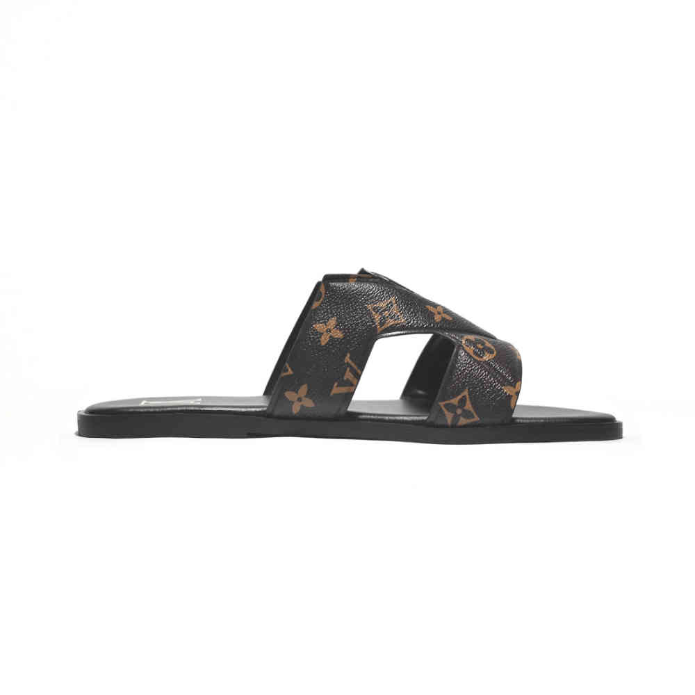 Louis Vuitton Brown & Black Premium Quality Men's Flip-fops-2