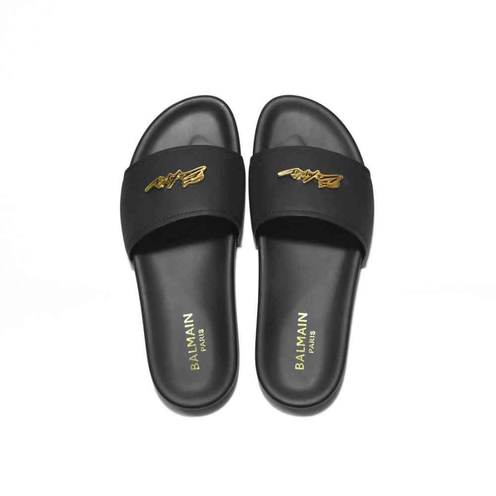 Balmain Black Premium Quality Men's Flip-flops-3