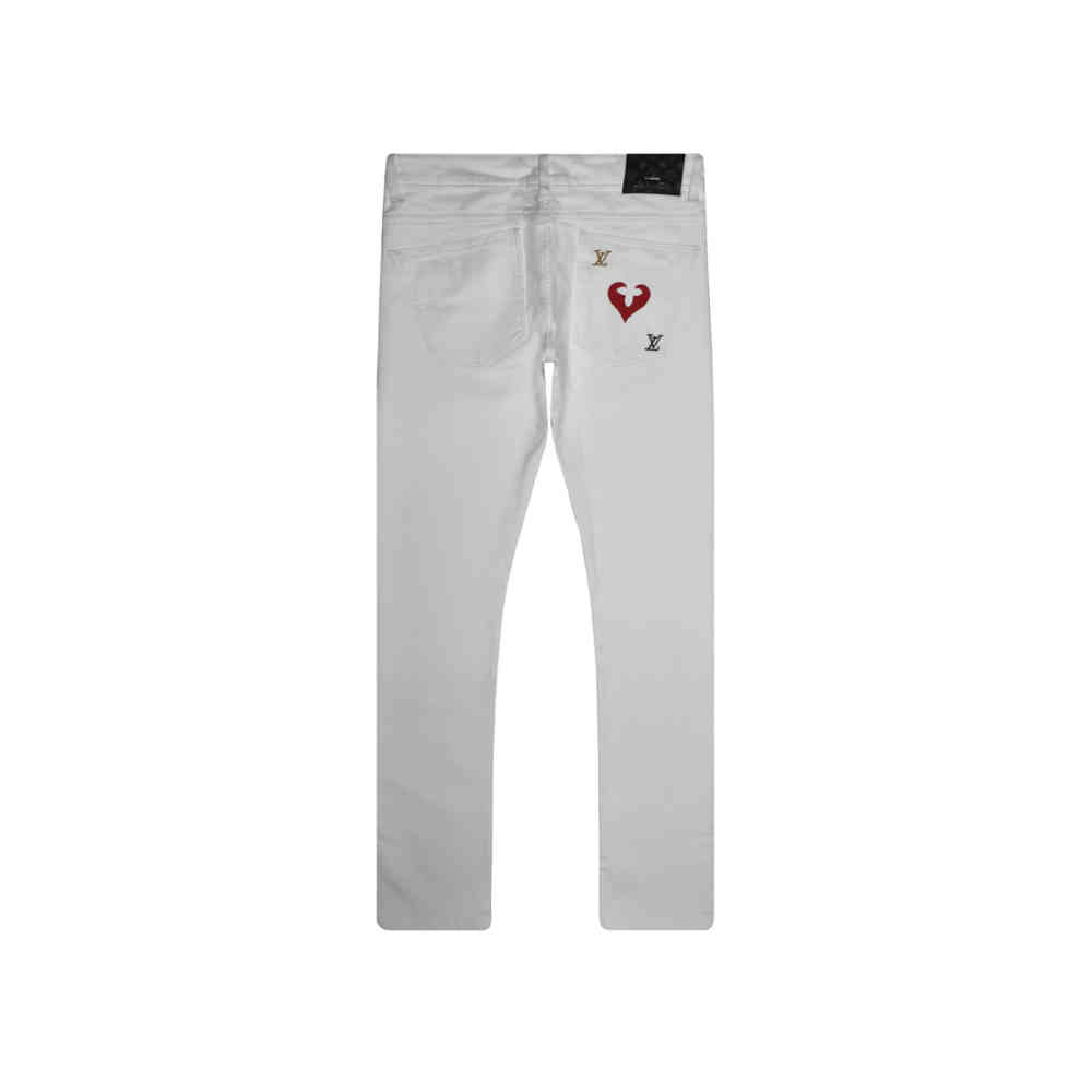 Louis Vuitton White Premium Quality Jeans-thumb-5