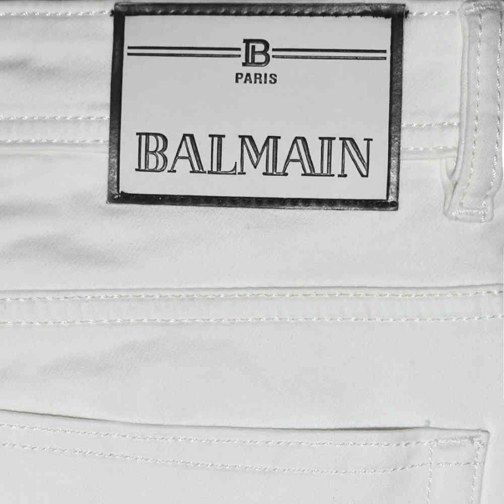 Balmain White Premium Quality Jeans-4