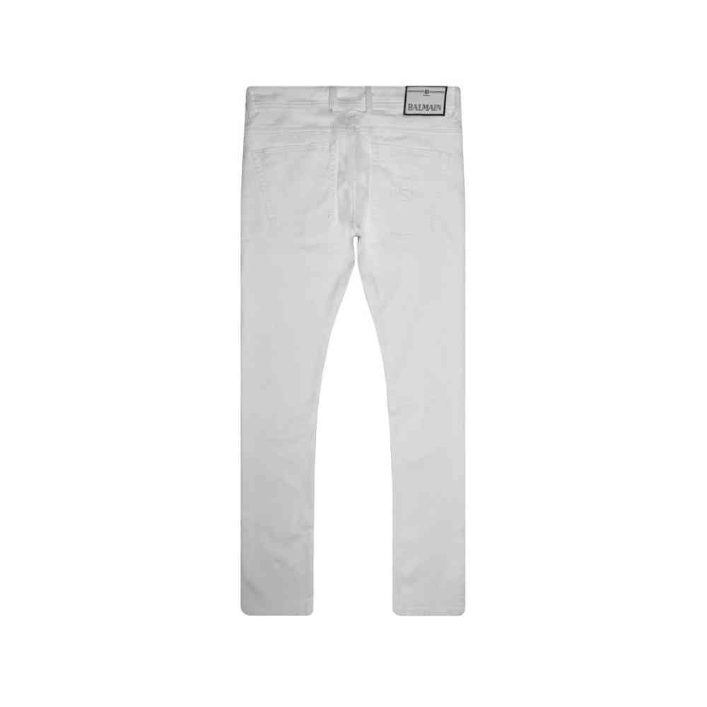 Balmain White Premium Quality Jeans-5