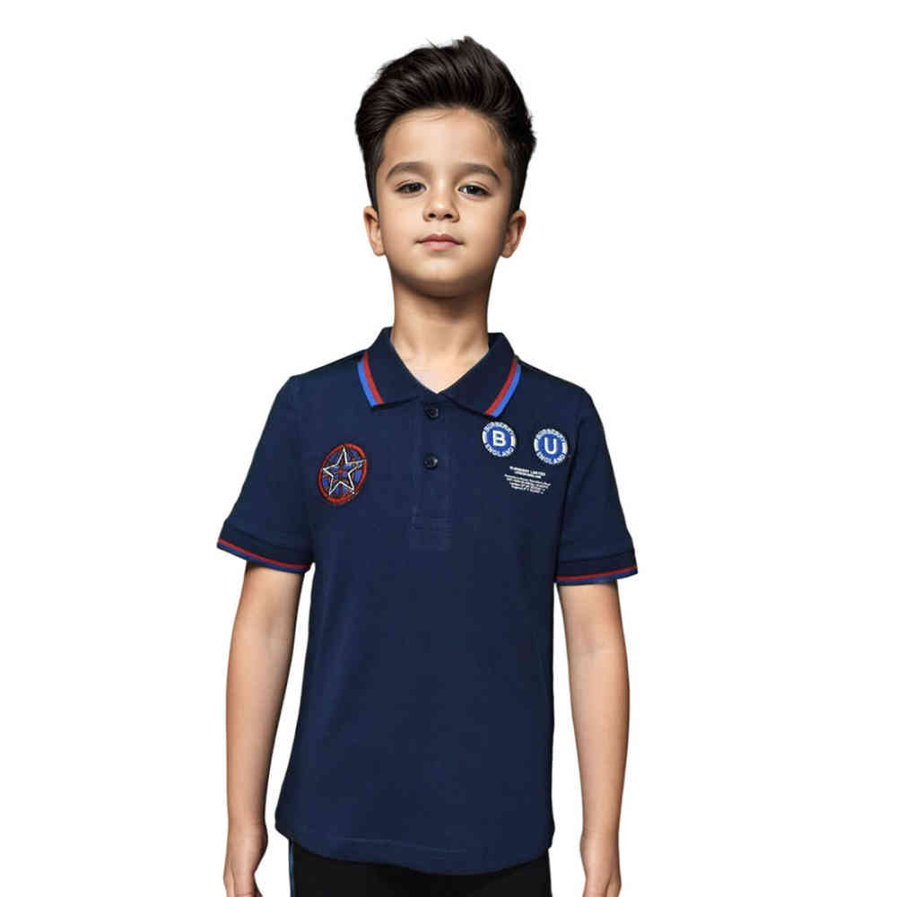 Blue Burberry Tiger Embroidered Navy Blue T-shirt