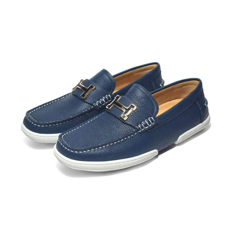 Blue Hermes Light Brown Premium Casual Loafers