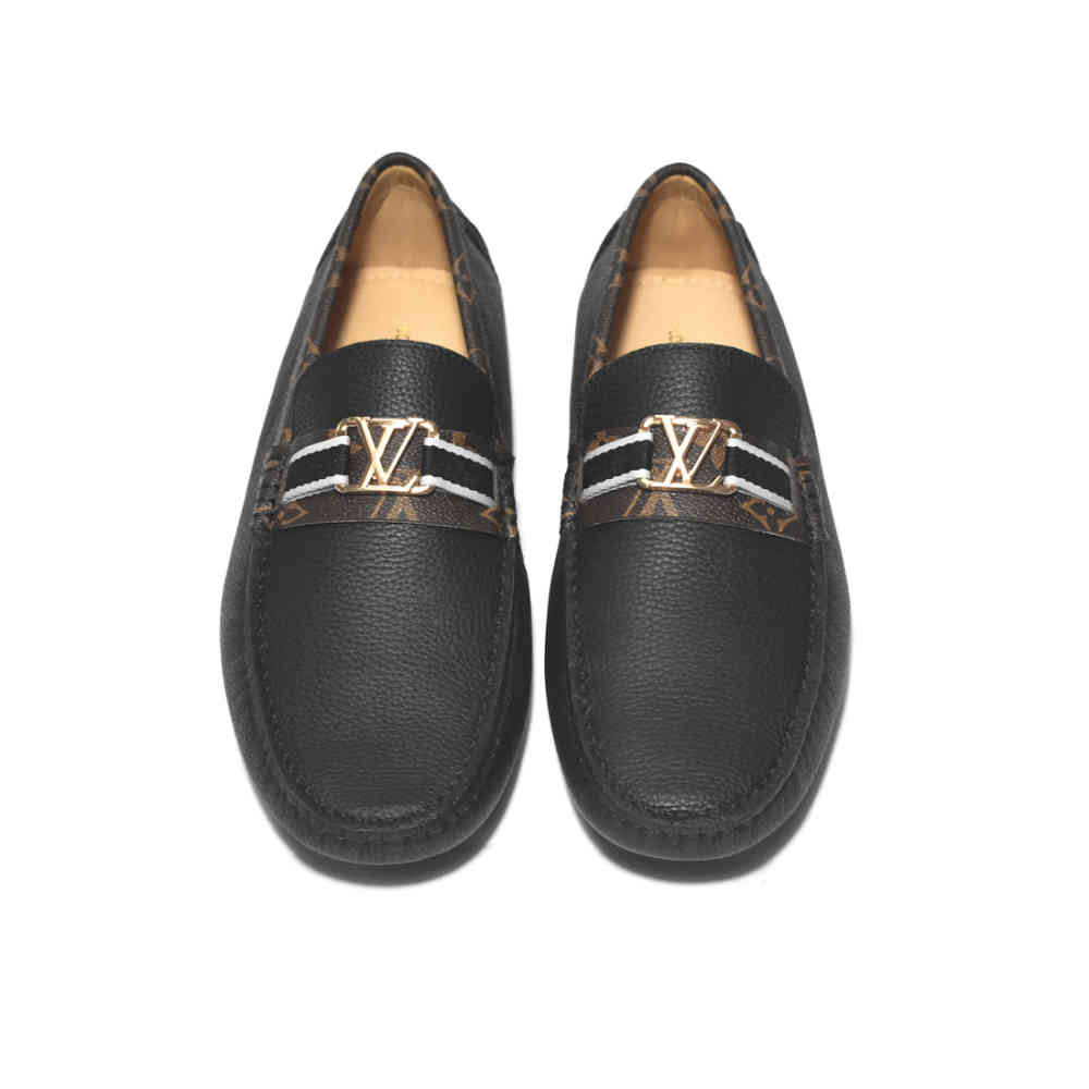 Louis Vuitton Monogram Logo Black Loafers-3