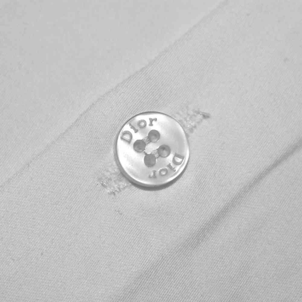 Dior White Oblique Pattern Pocket Logo Shirt-4