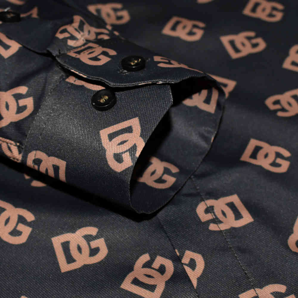 Dolce & Gabbana All-Over Logo Print Black Premium Shirt-5