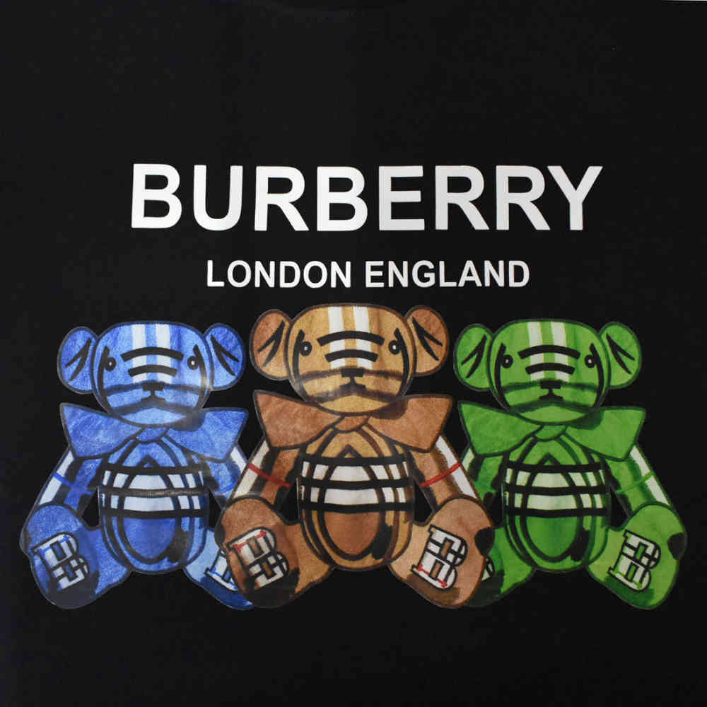 Burberry Black Teddy Print Women Oversized T-shirt-thumb-3