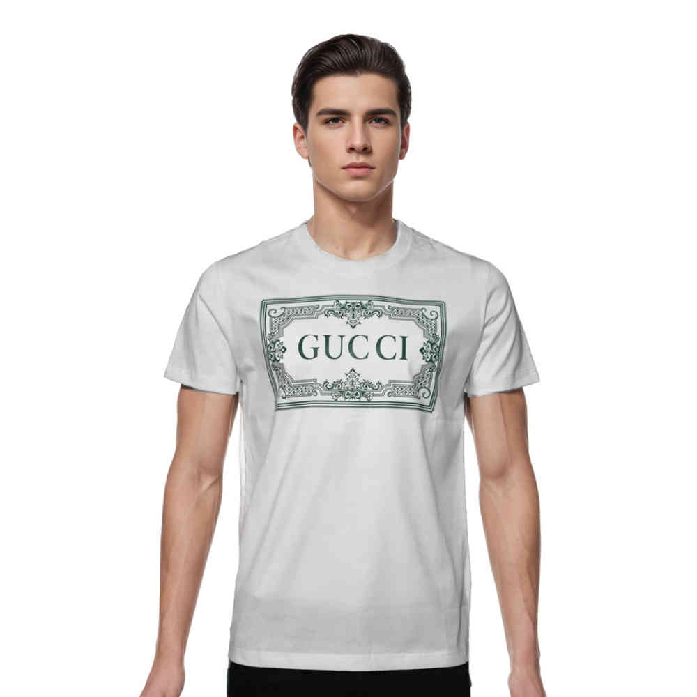 White Gucci Green Premium Quality T-shirt
