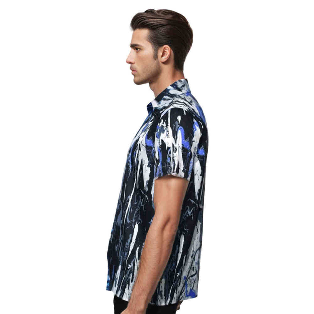 Amiri Paint Splatter Bowling Shirt-2