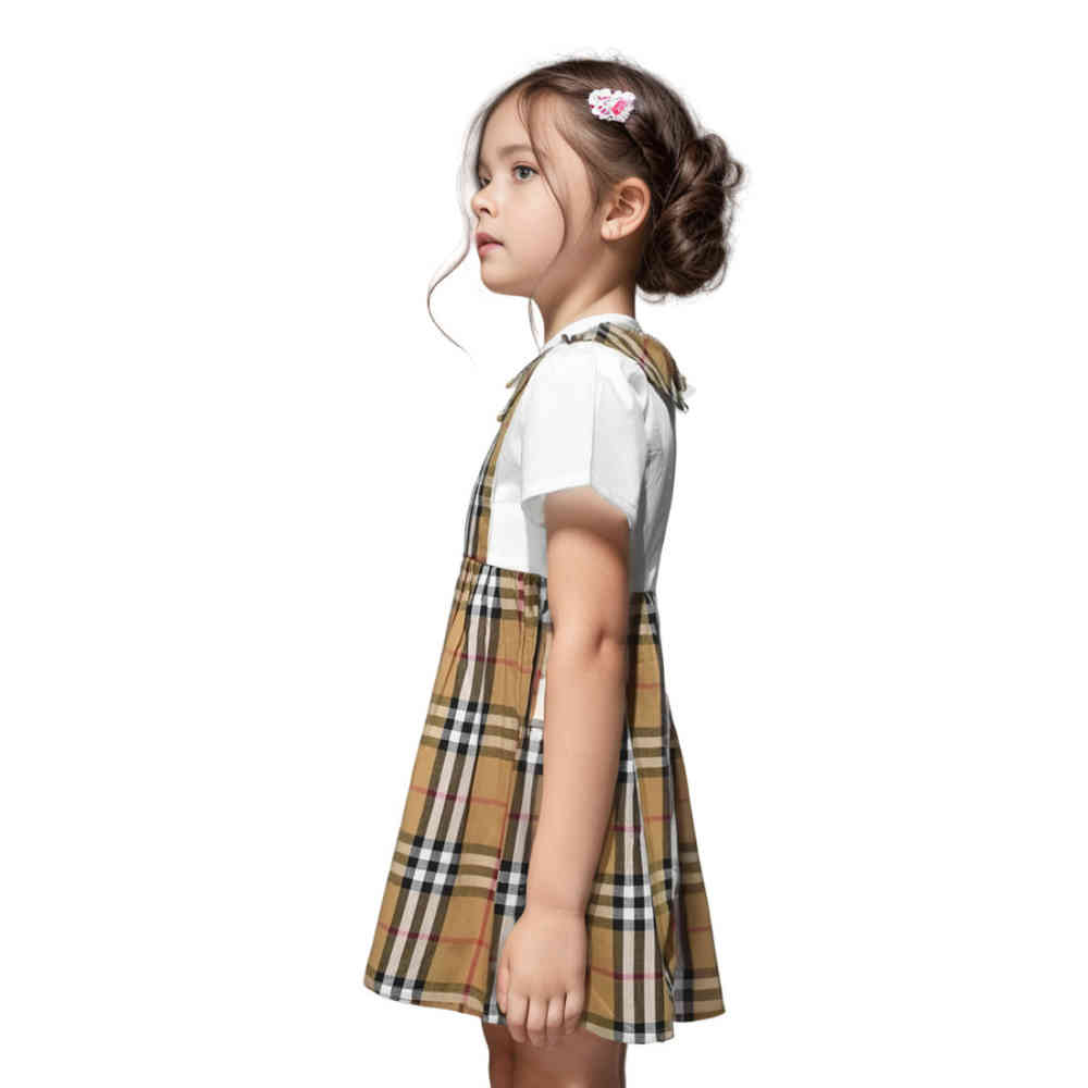 Burberry Brown Premium Girl's Dress-2