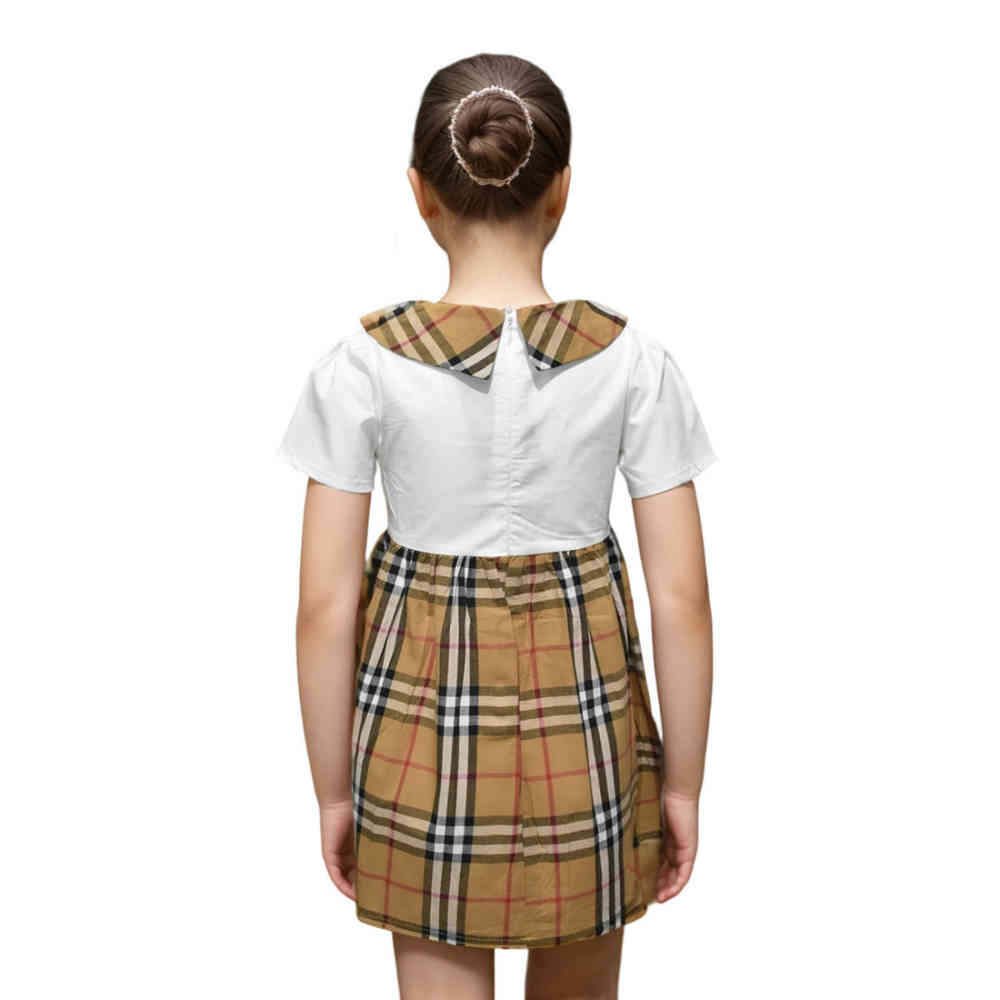 Burberry Brown Premium Girl's Dress-1