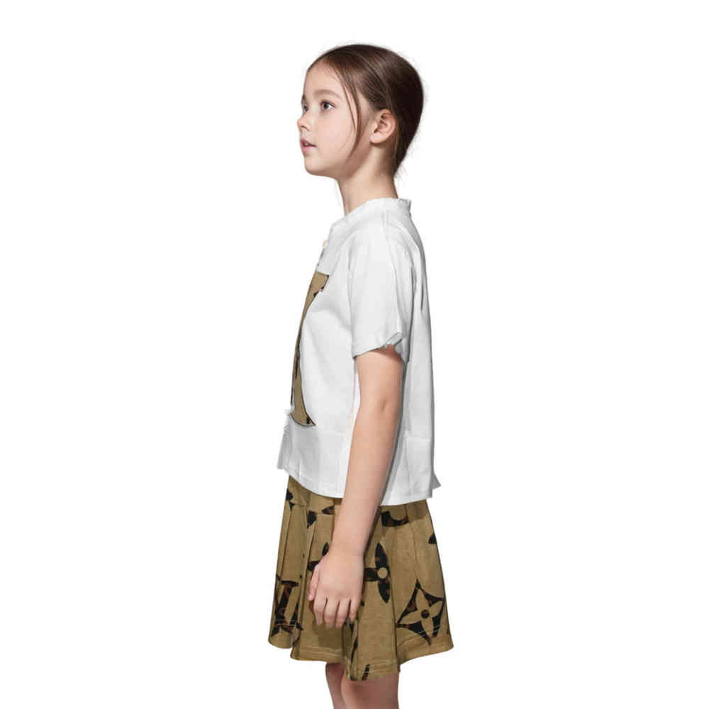Louis Vuitton White Premium Girls Co-ord Set-thumb-2