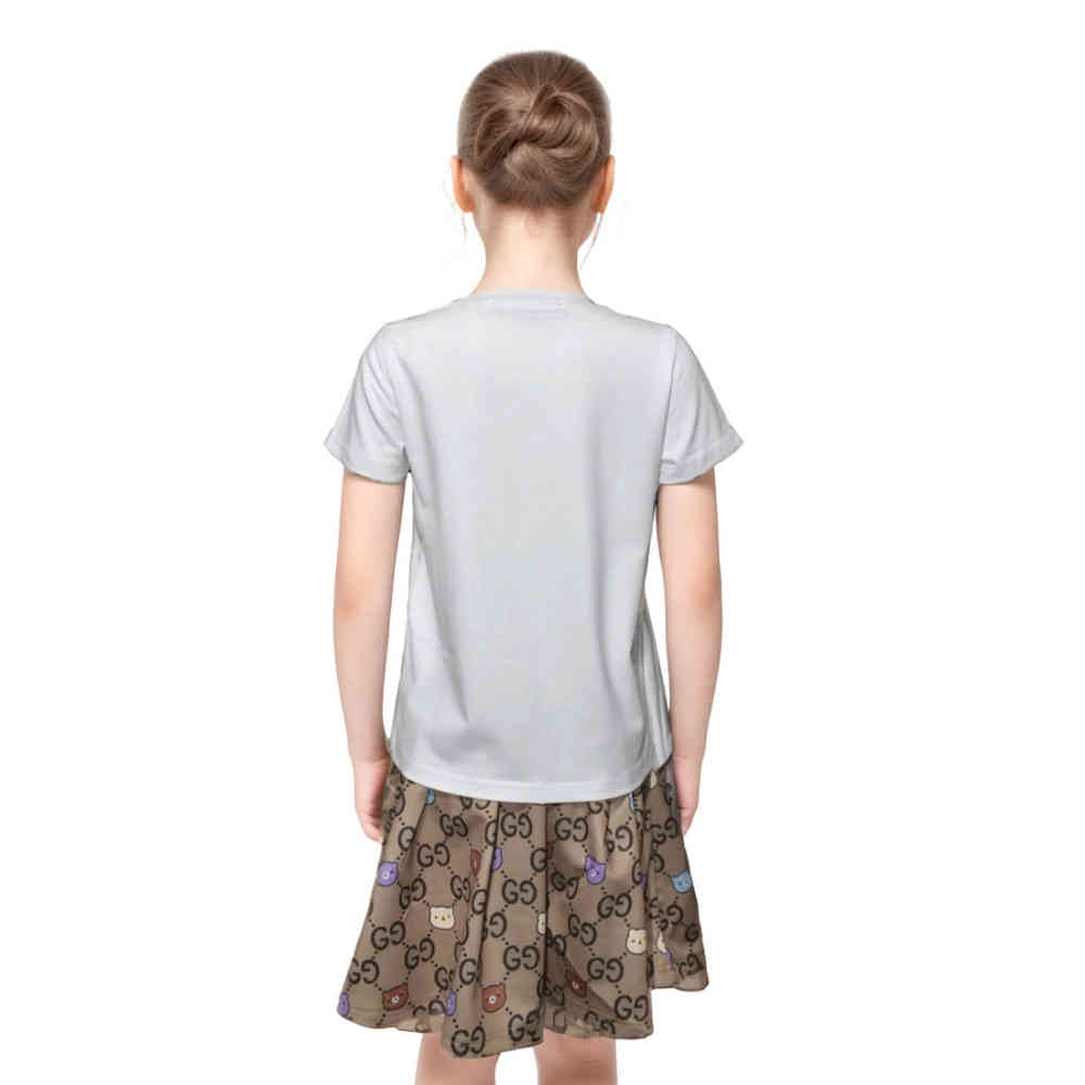 Gucci White Premium Quality Girls Co-ord Set-thumb-1