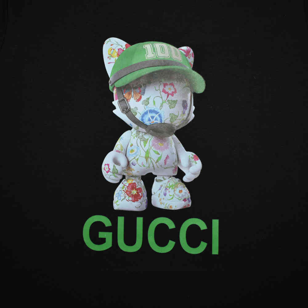 Gucci Teddy Print Black Premium Girls Co-ord Set-3