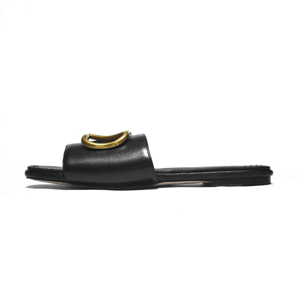 Valentino Black Premium Quality Women's Flat Sandals-1