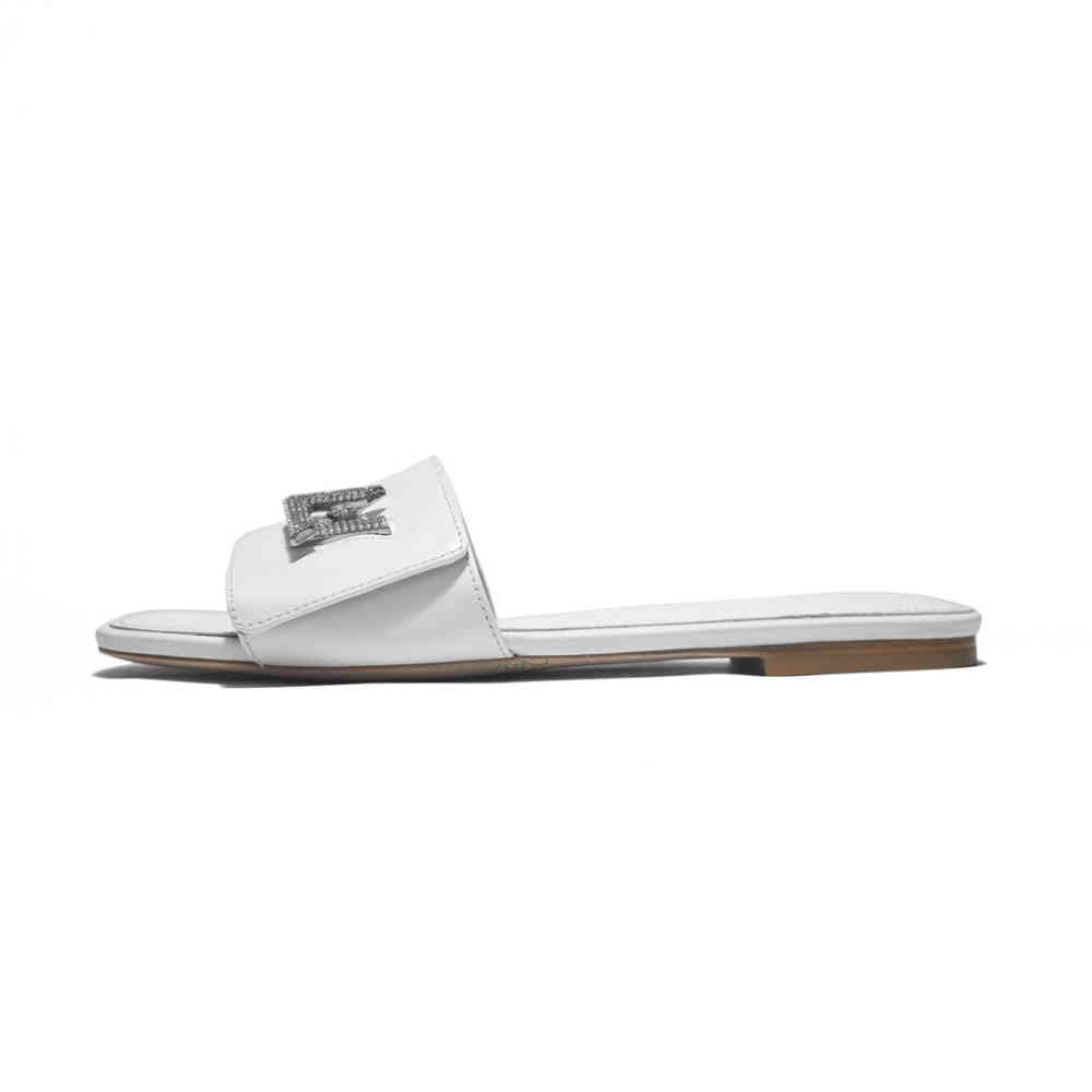 Louis Vuitton White Premium Women's Flat Sandals-thumb-1