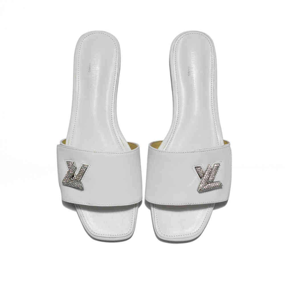 Louis Vuitton White Premium Women's Flat Sandals-thumb-5