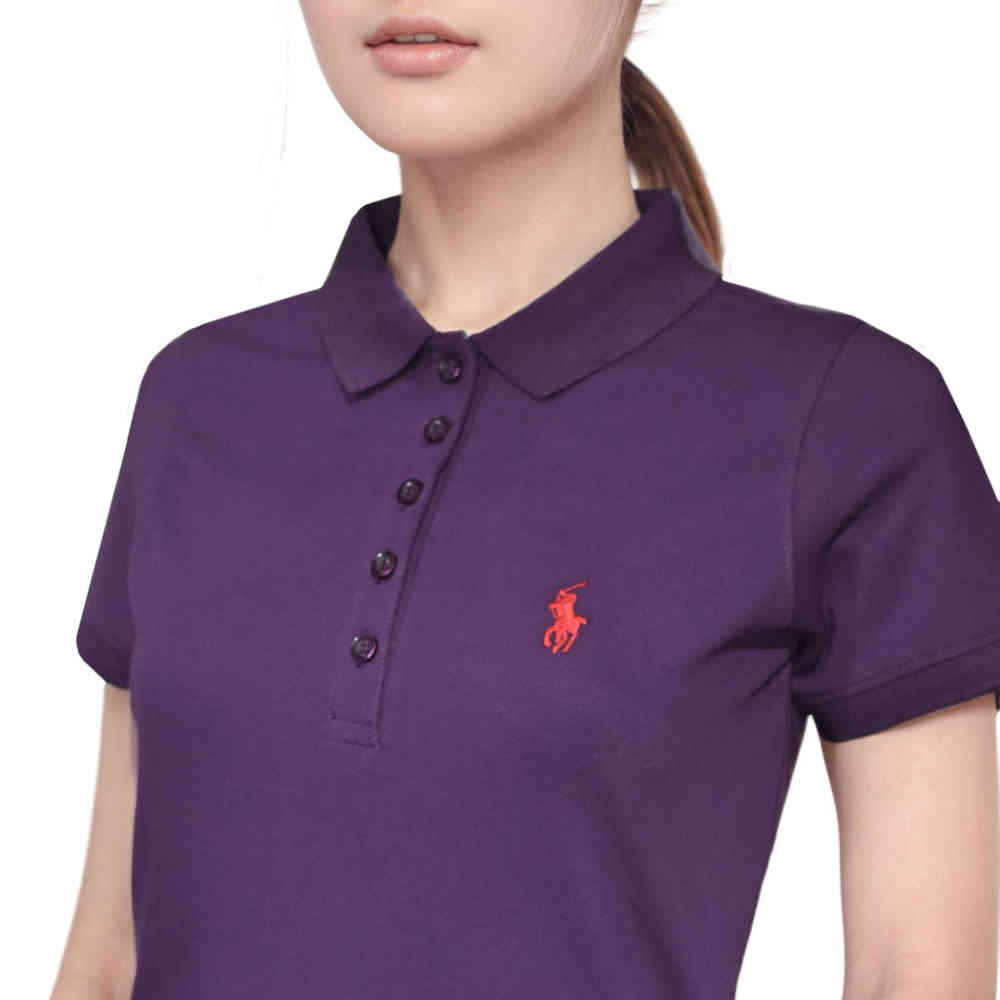 Ralph Lauren Embroidery Logo Dark Purple Premium Dress-3