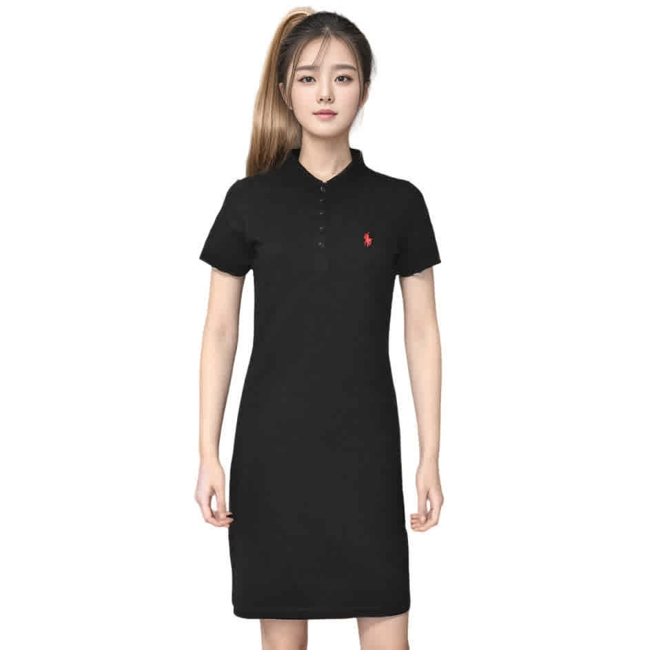 Ralph Lauren Embroidery Logo Black Premium Dress-1