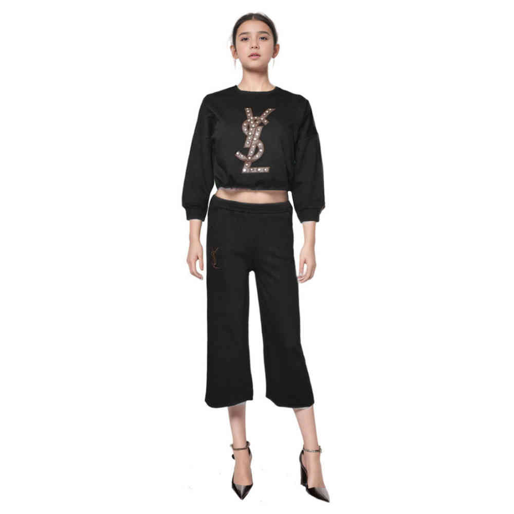 Black YSL Cream Premium Girls Co-ord Set