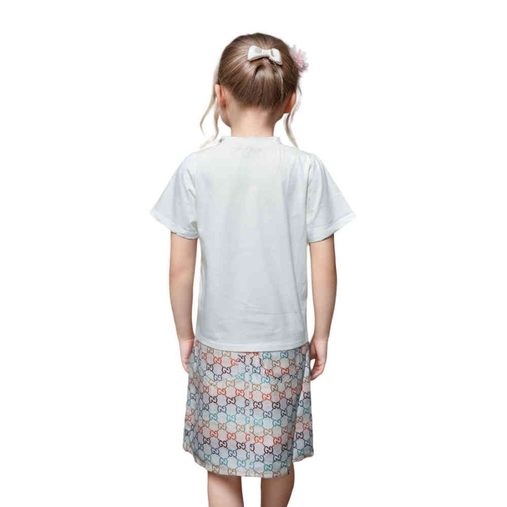 Gucci Firenze Print White Premium Girls Co-Ord Set-thumb-1