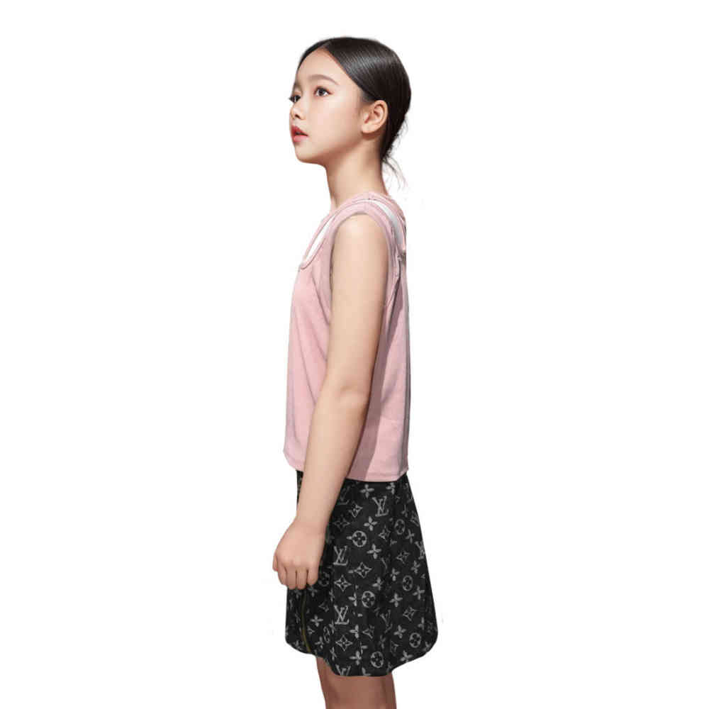 Louis Vuitton Embroidered logo Pink Girls Co-ord Set-thumb-2