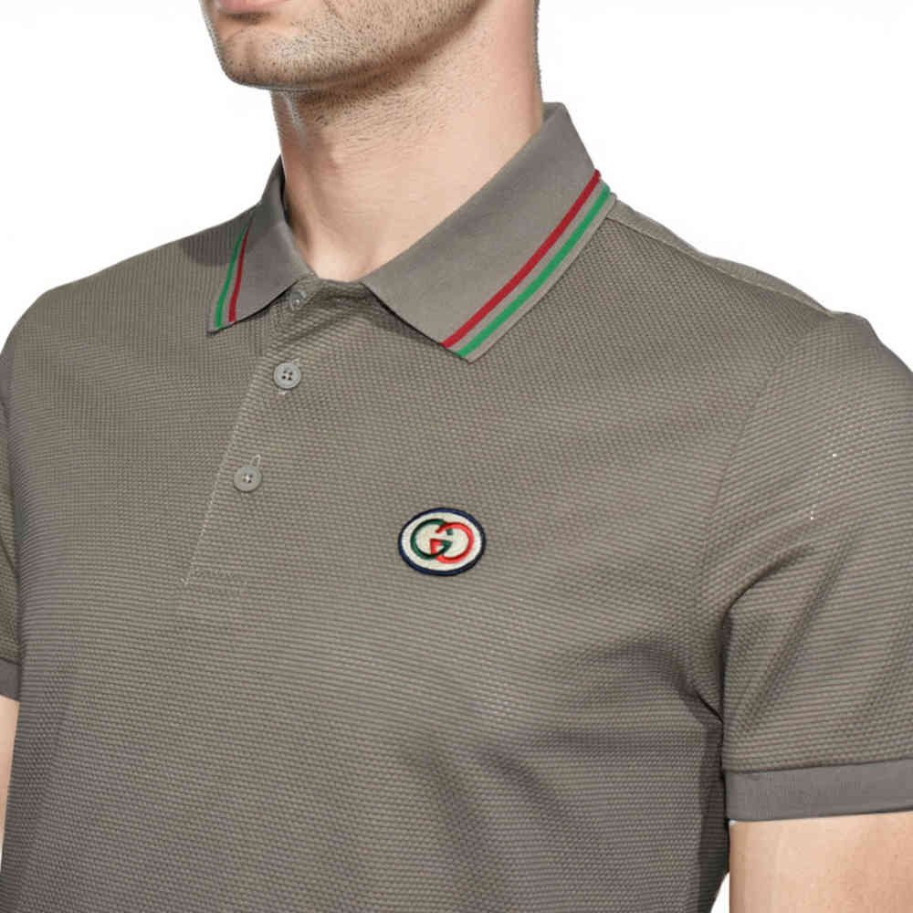 Gucci Brown Premium logo Embroidered T-shirt-thumb-3