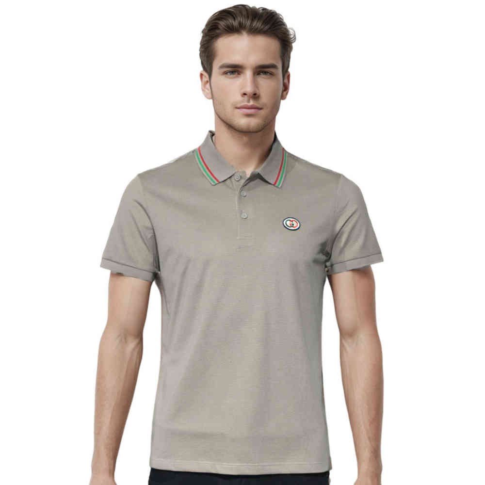 Brown Gucci Red Premium logo Embroidered T-shirt