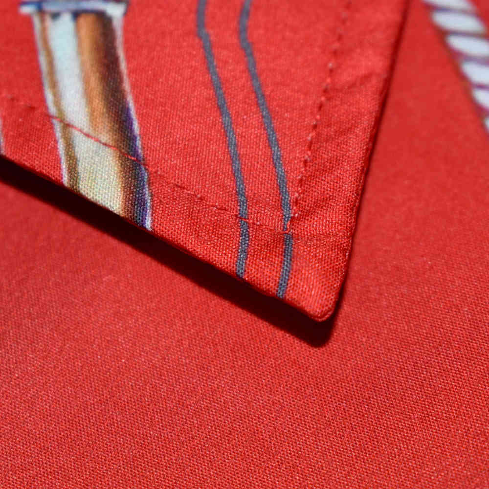 Casablanca Paris Sunset Print Red Mens Shirt & Shorts Combo-3