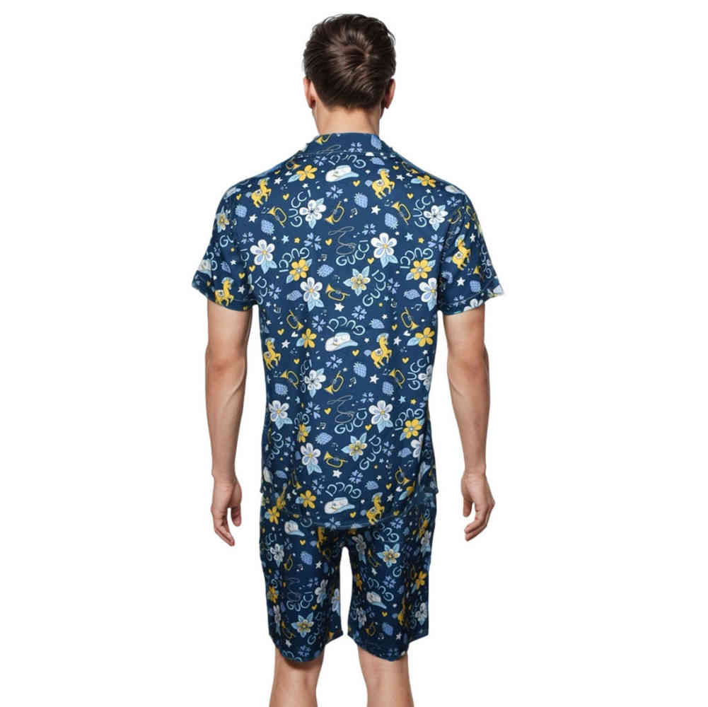 Gucci Print Premium Flower Pony Print Shirt & Shorts Combo-1