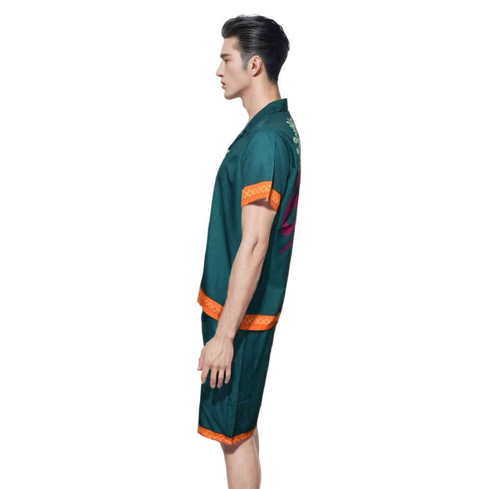 Gucci Green Premium Short Sleeve Bowling Shirt & Shorts Combo-thumb-2