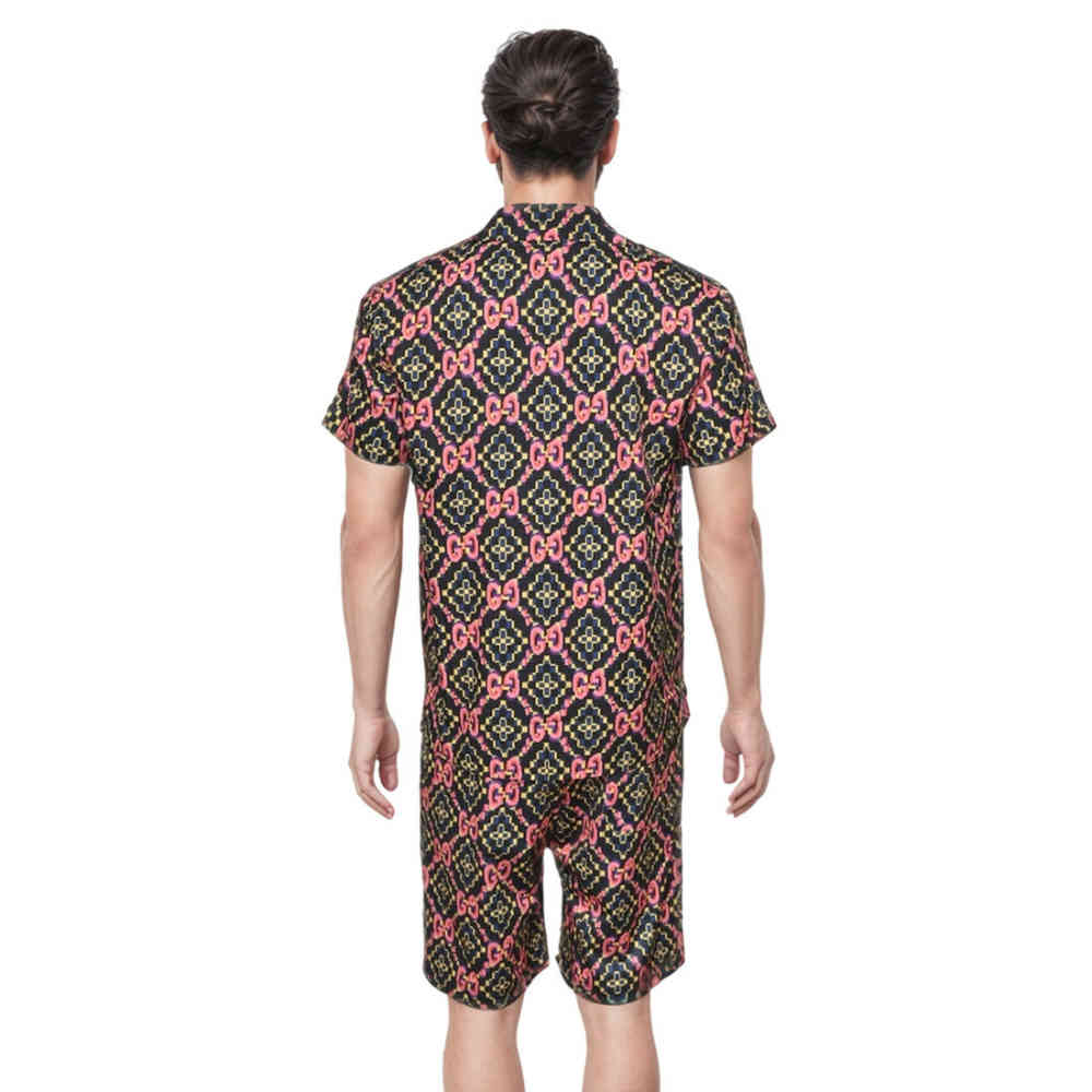 Gucci GG Print Red & Black Premium Luxury Shirt & Shorts Combo-1