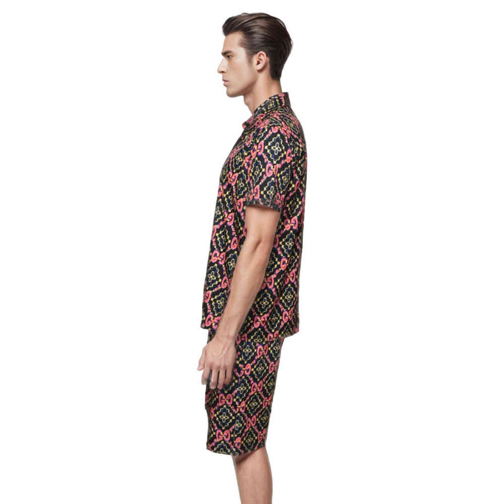 Gucci GG Print Red & Black Premium Luxury Shirt & Shorts Combo-2