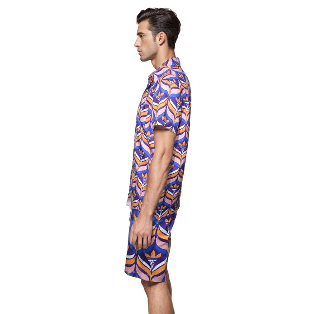 Gucci x Adidas Purple & Pink Premium Shirt & Shorts Combo-2