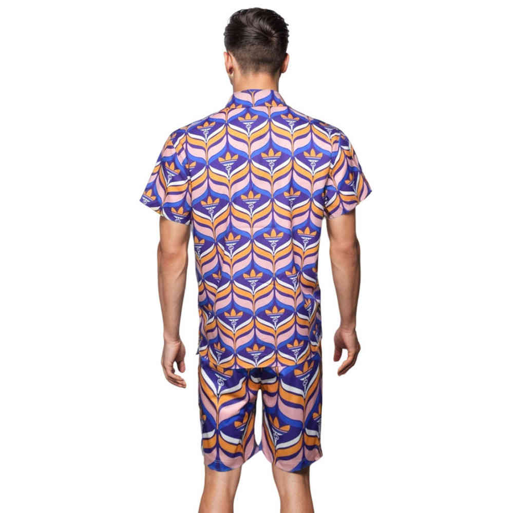 Gucci x Adidas Purple & Pink Premium Shirt & Shorts Combo-1